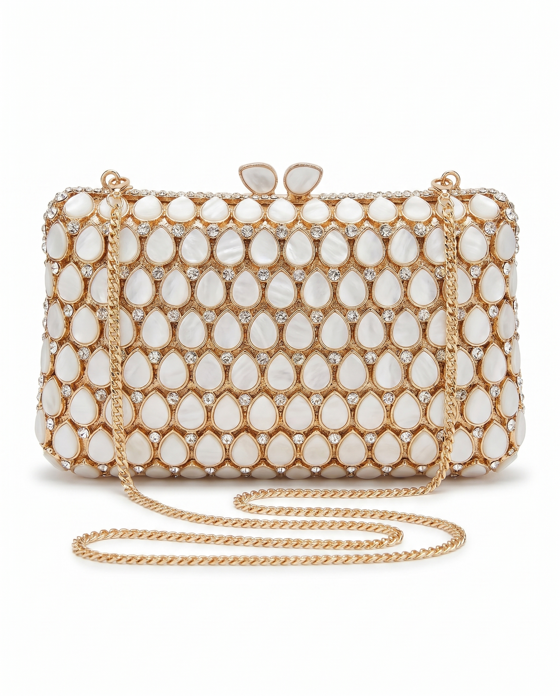 Ivory Oval Crystal Bag