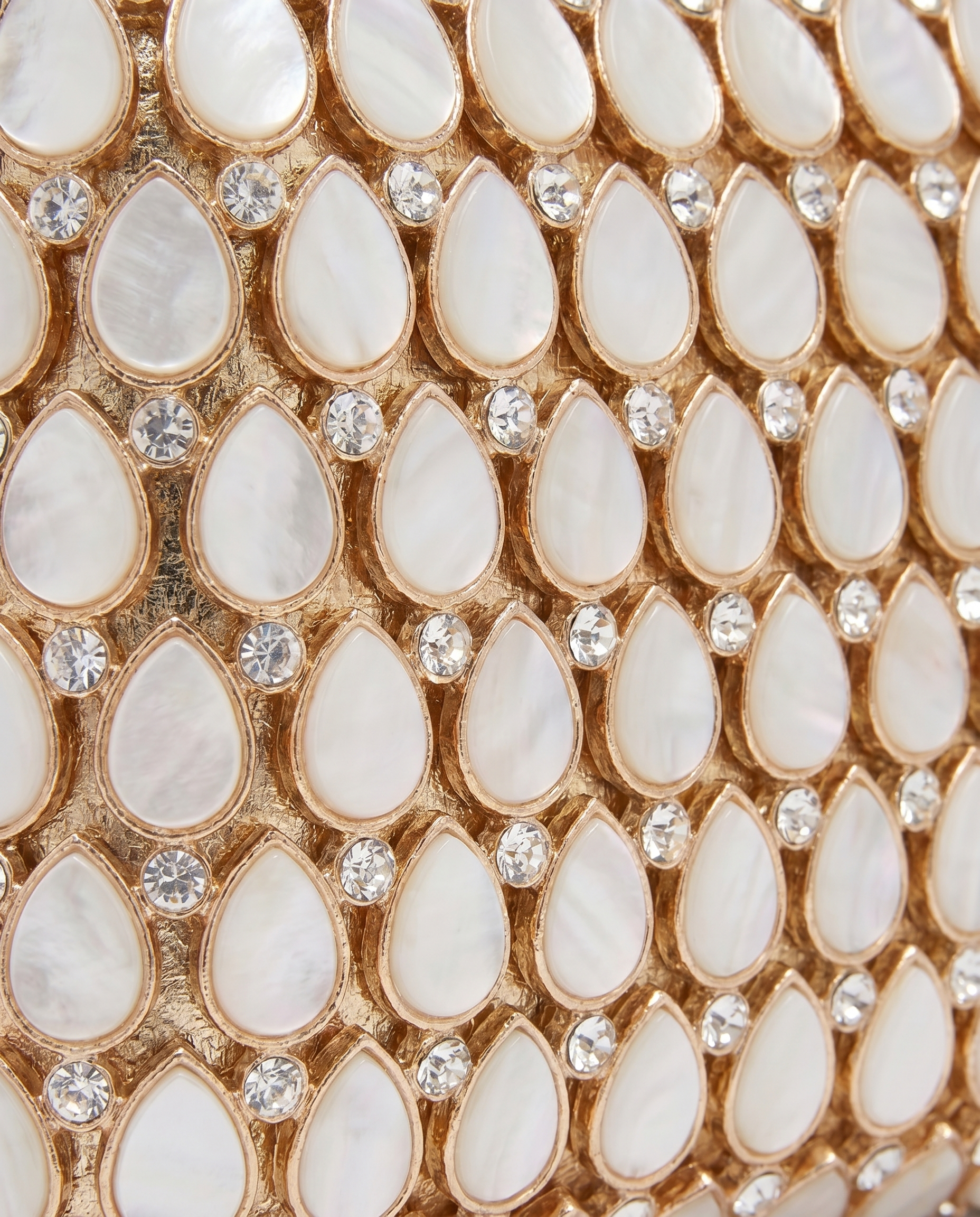 Ivory Oval Crystal Bag