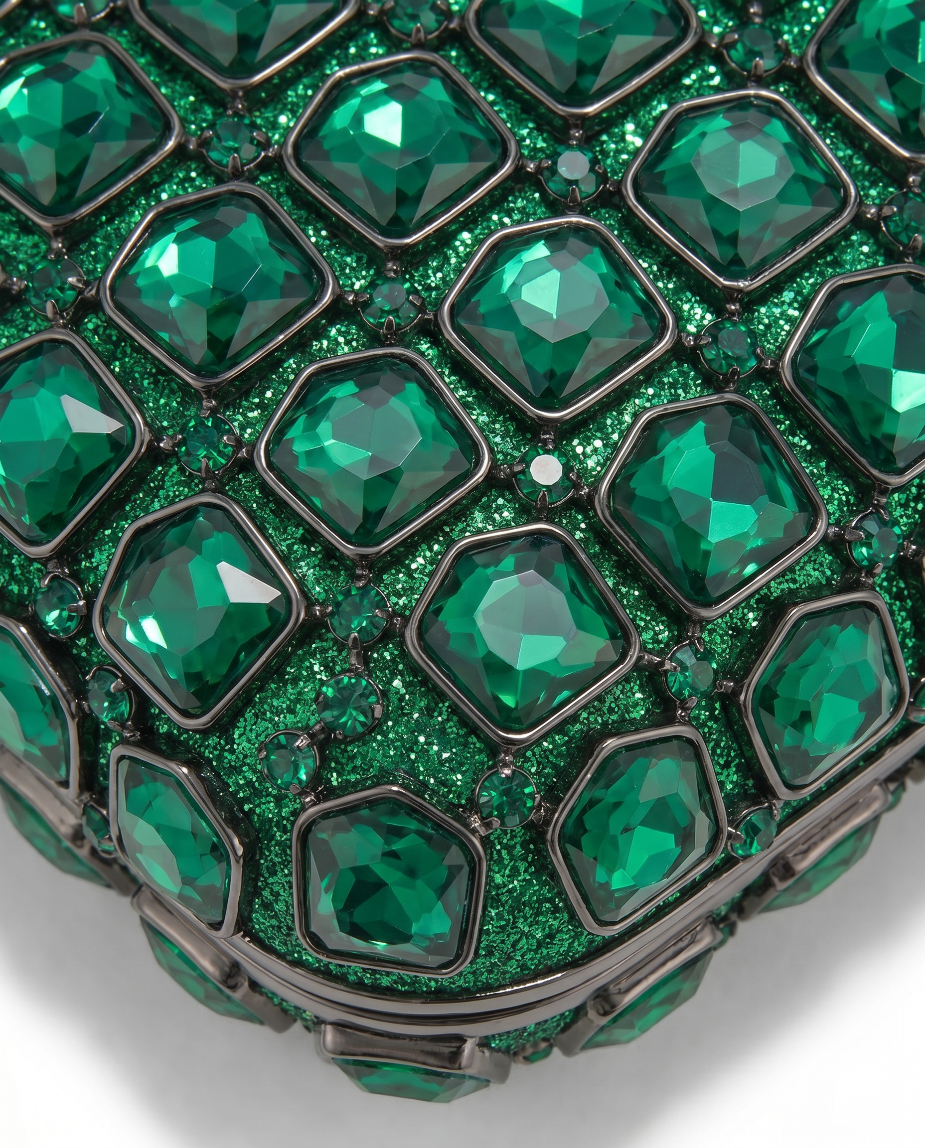 Emerald Grid Crystal Bag
