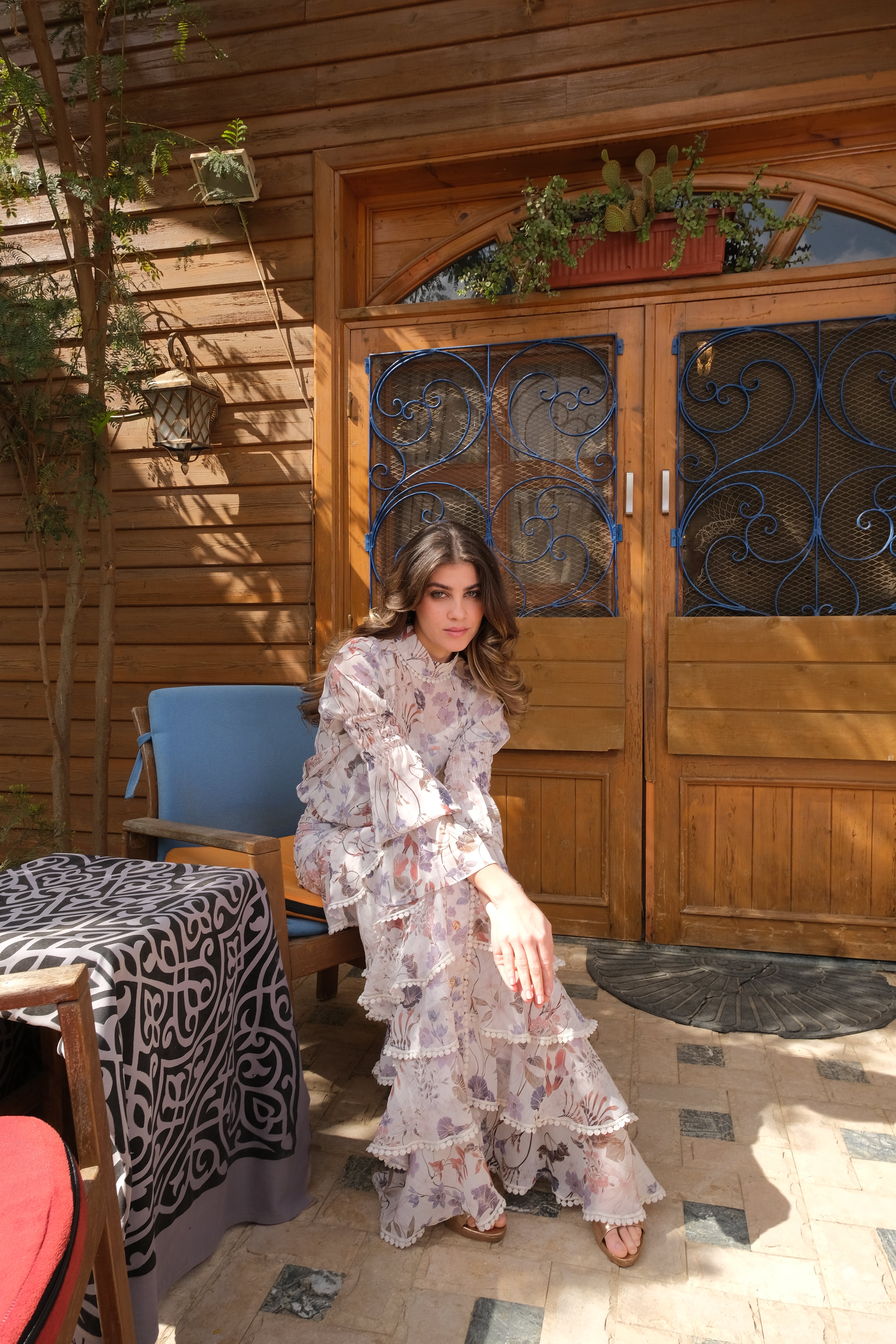 Cotton Chiffon Floral Skirt