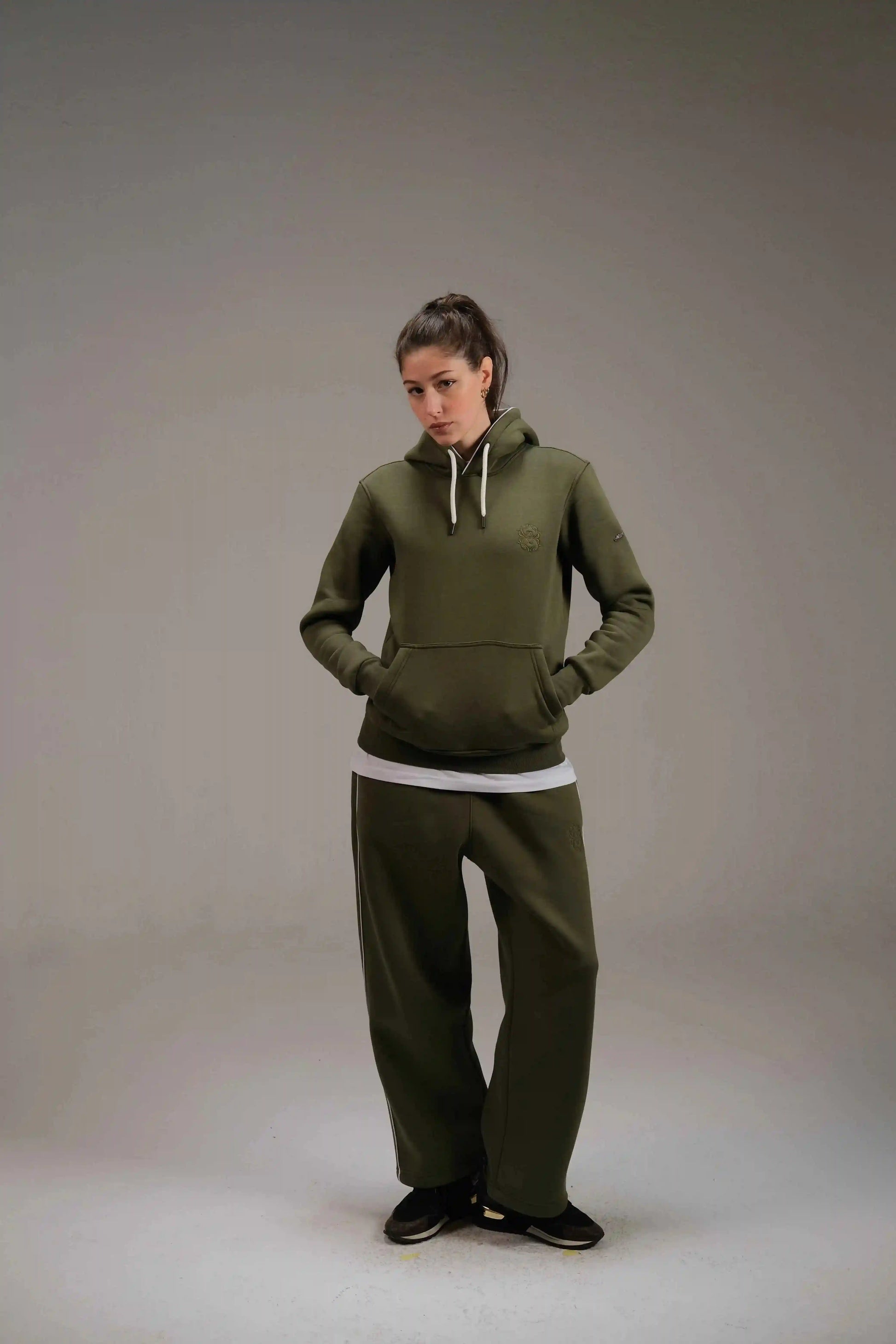 Melton Sweatpants in Olive Green - A&Suz