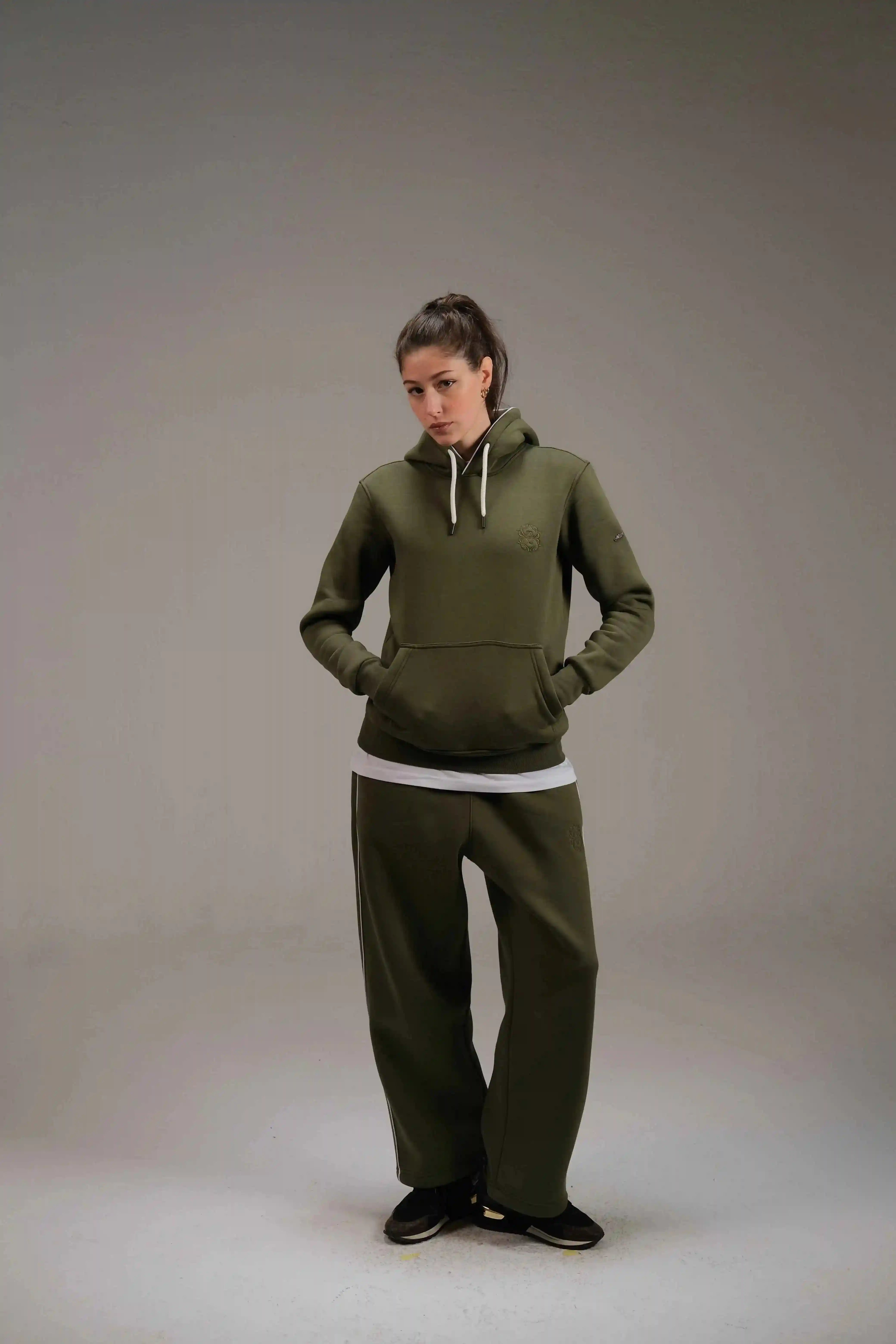 Melton Sweatpants in Olive Green - A&Suz
