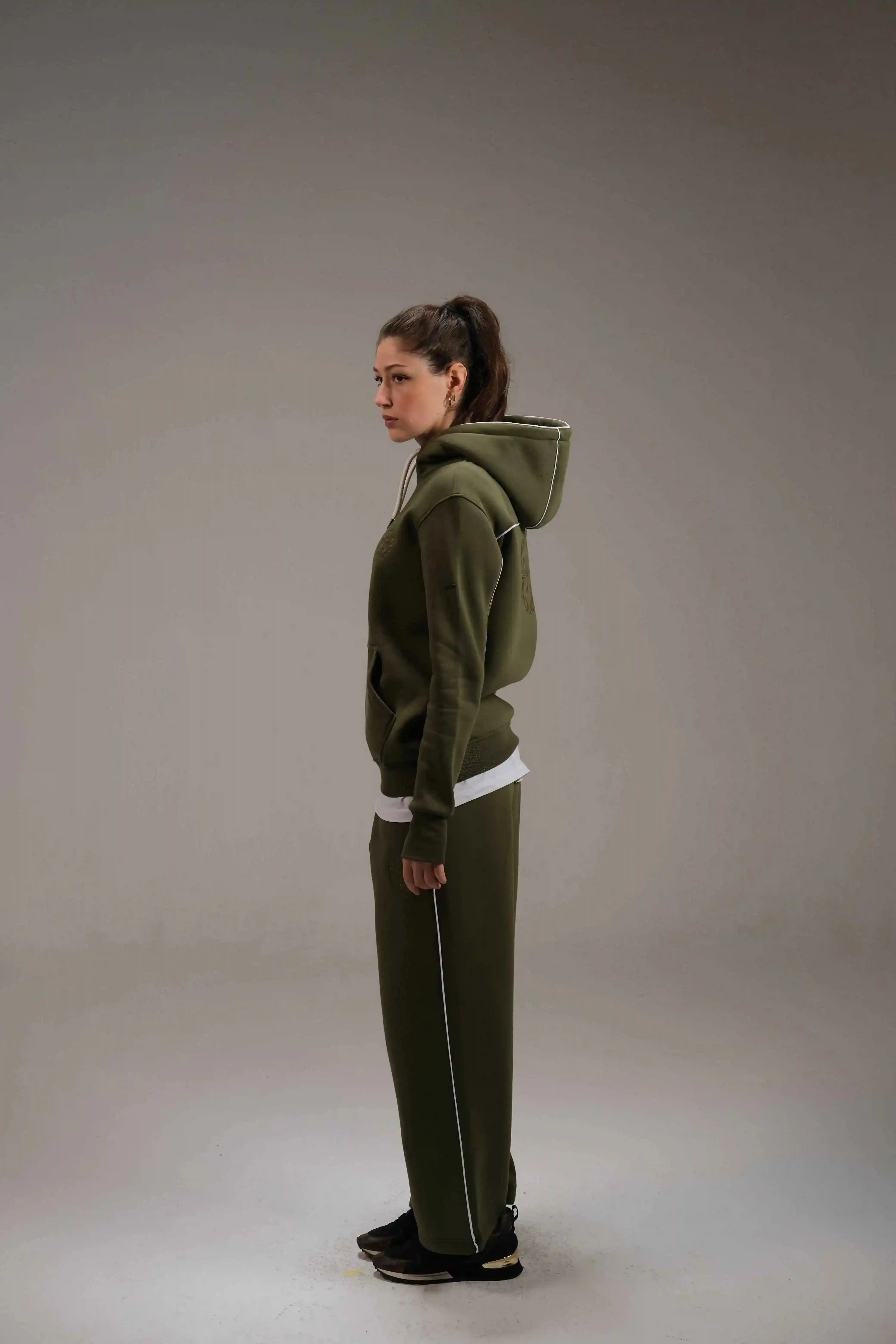 Melton Hoodie in Olive Green - A&Suz