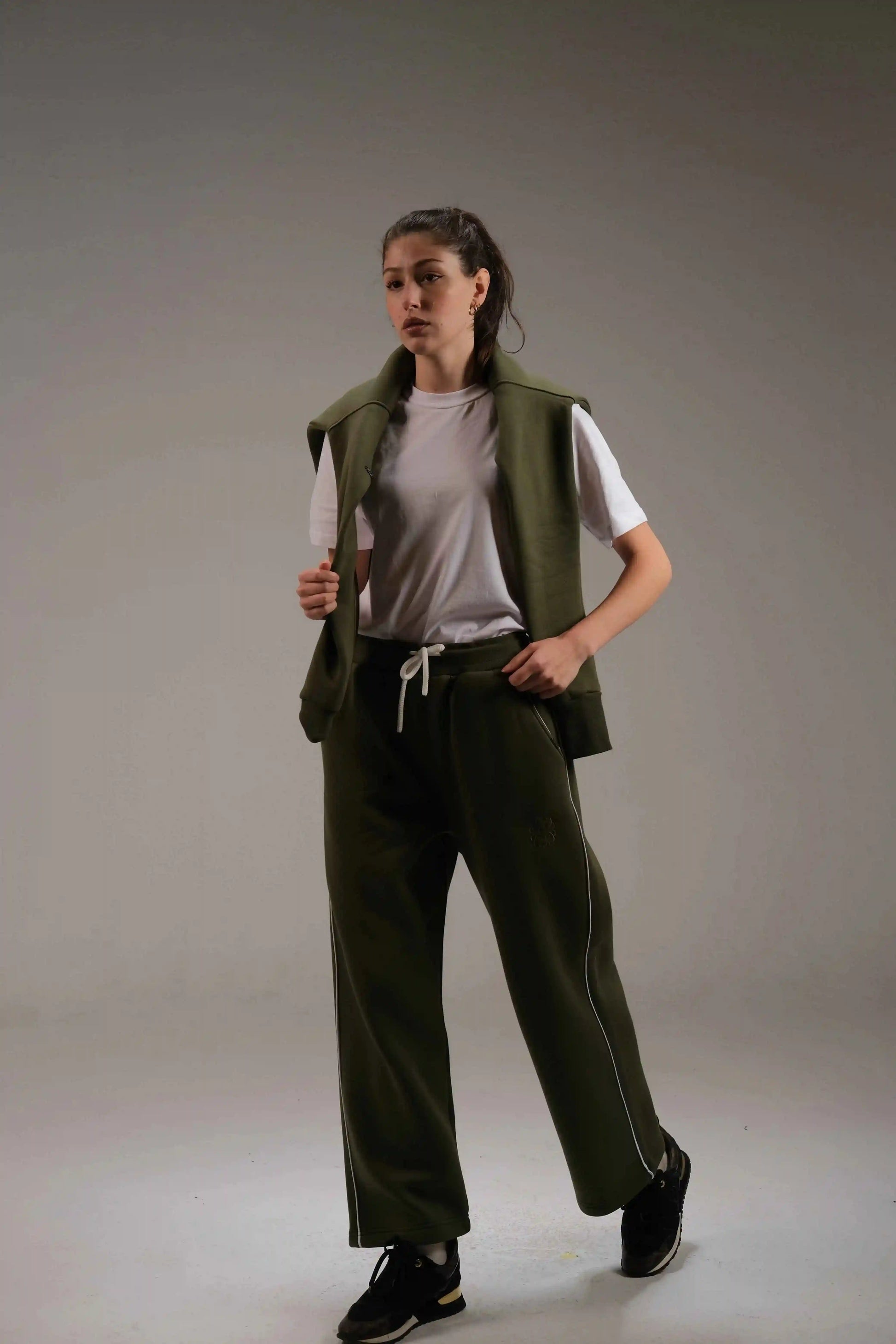 Melton Sweatpants in Olive Green - A&Suz