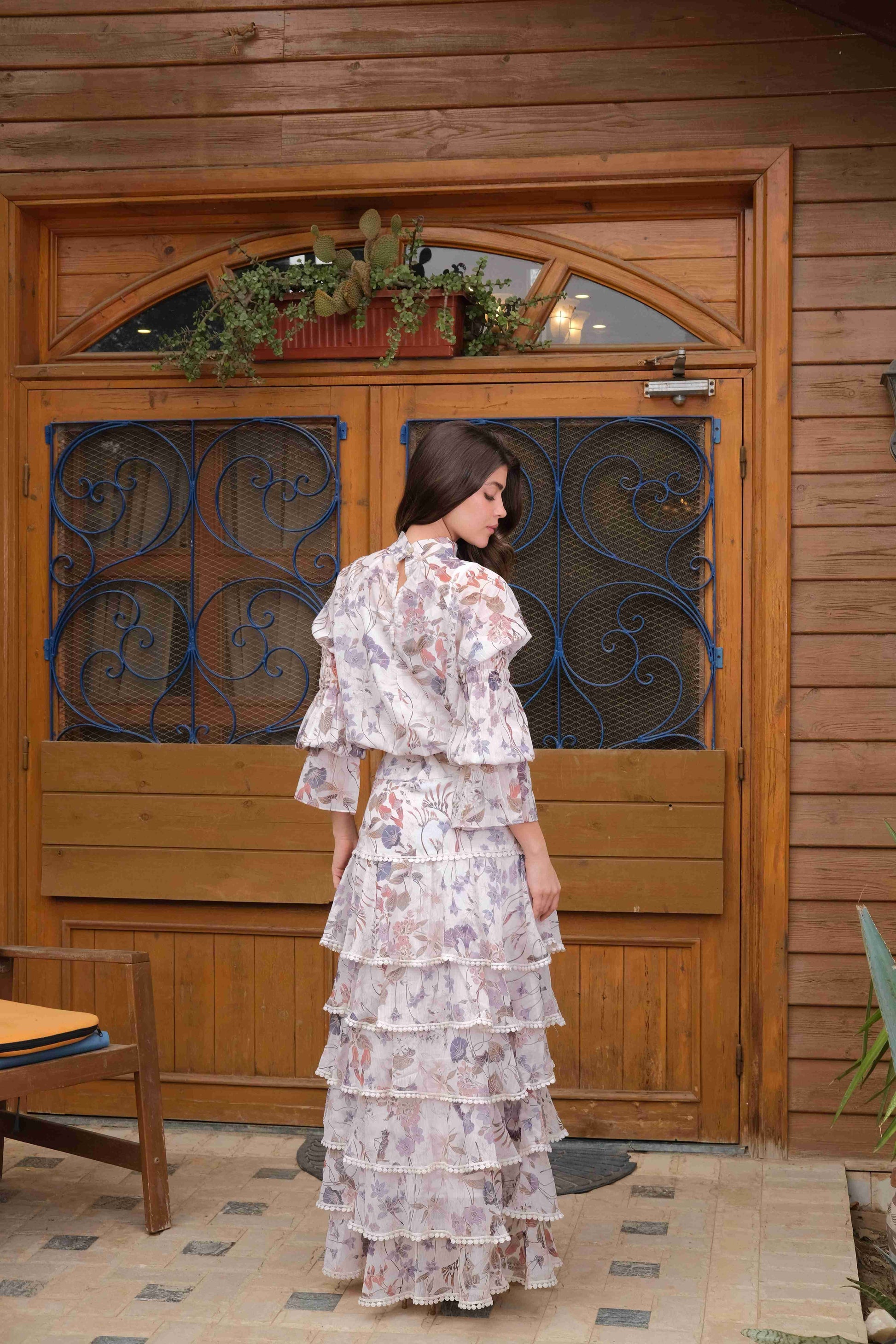 Cotton Chiffon Floral Skirt - A&Suz