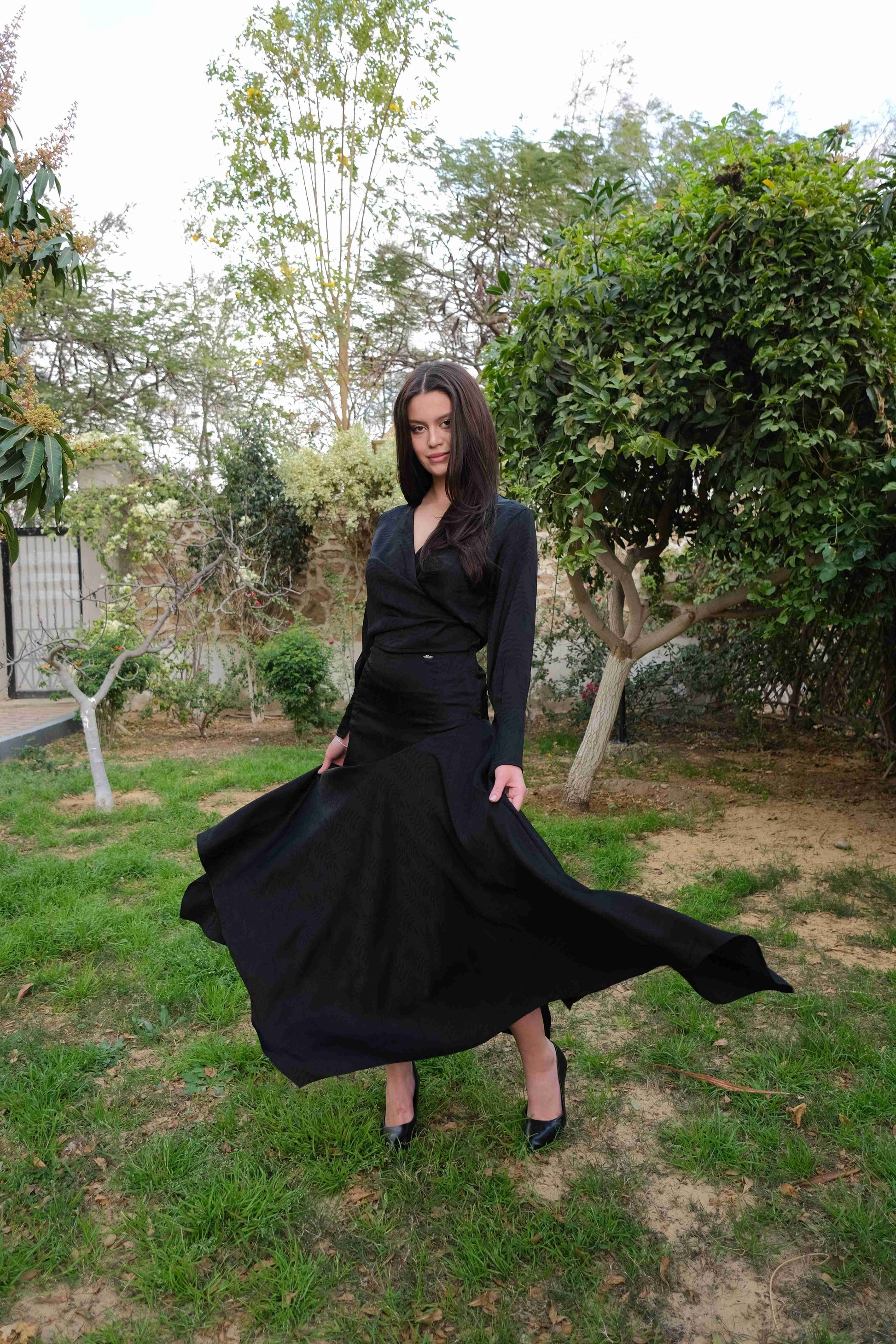 Jacquard Top in Black - A&Suz