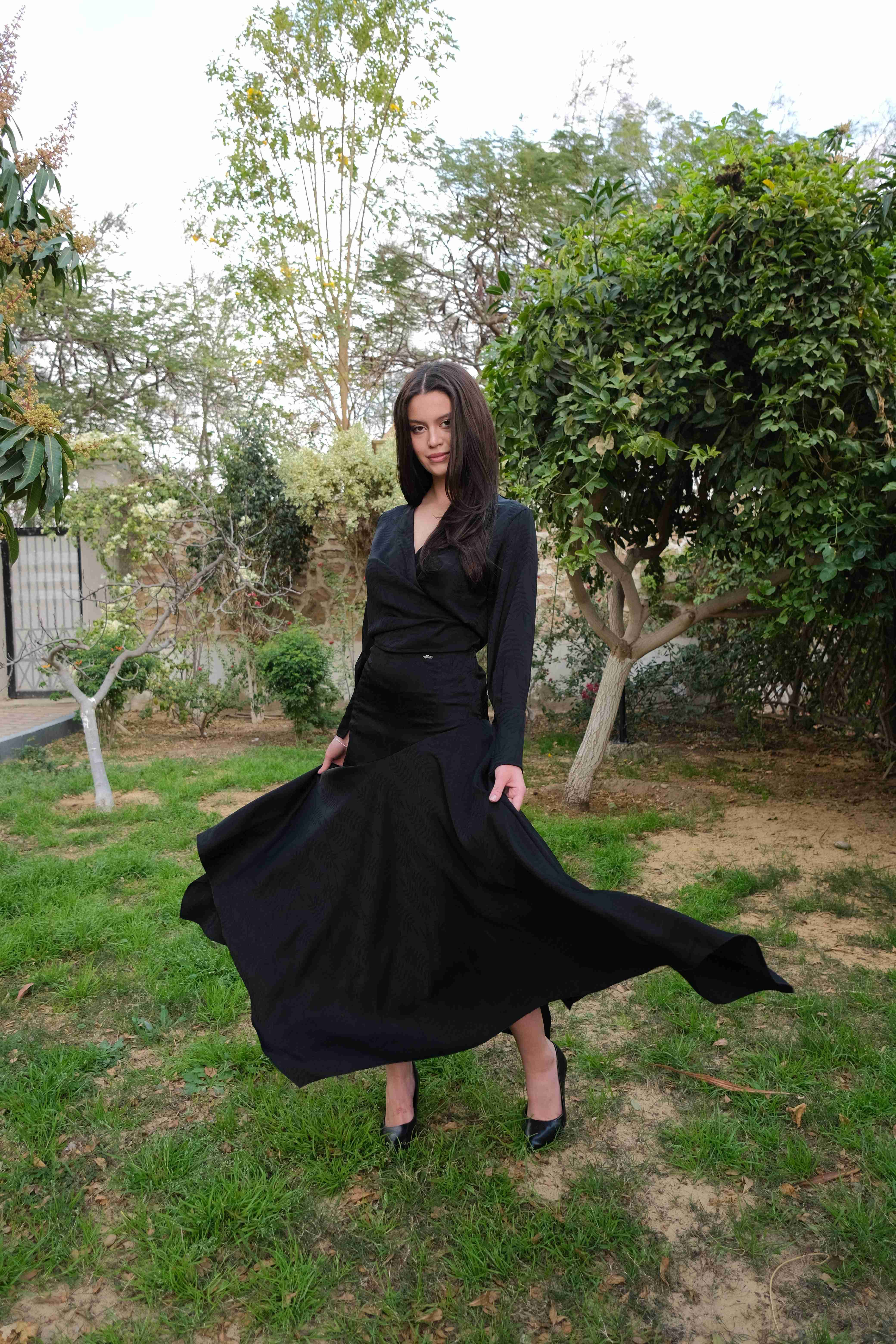 Jacquard Top in Black - A&Suz