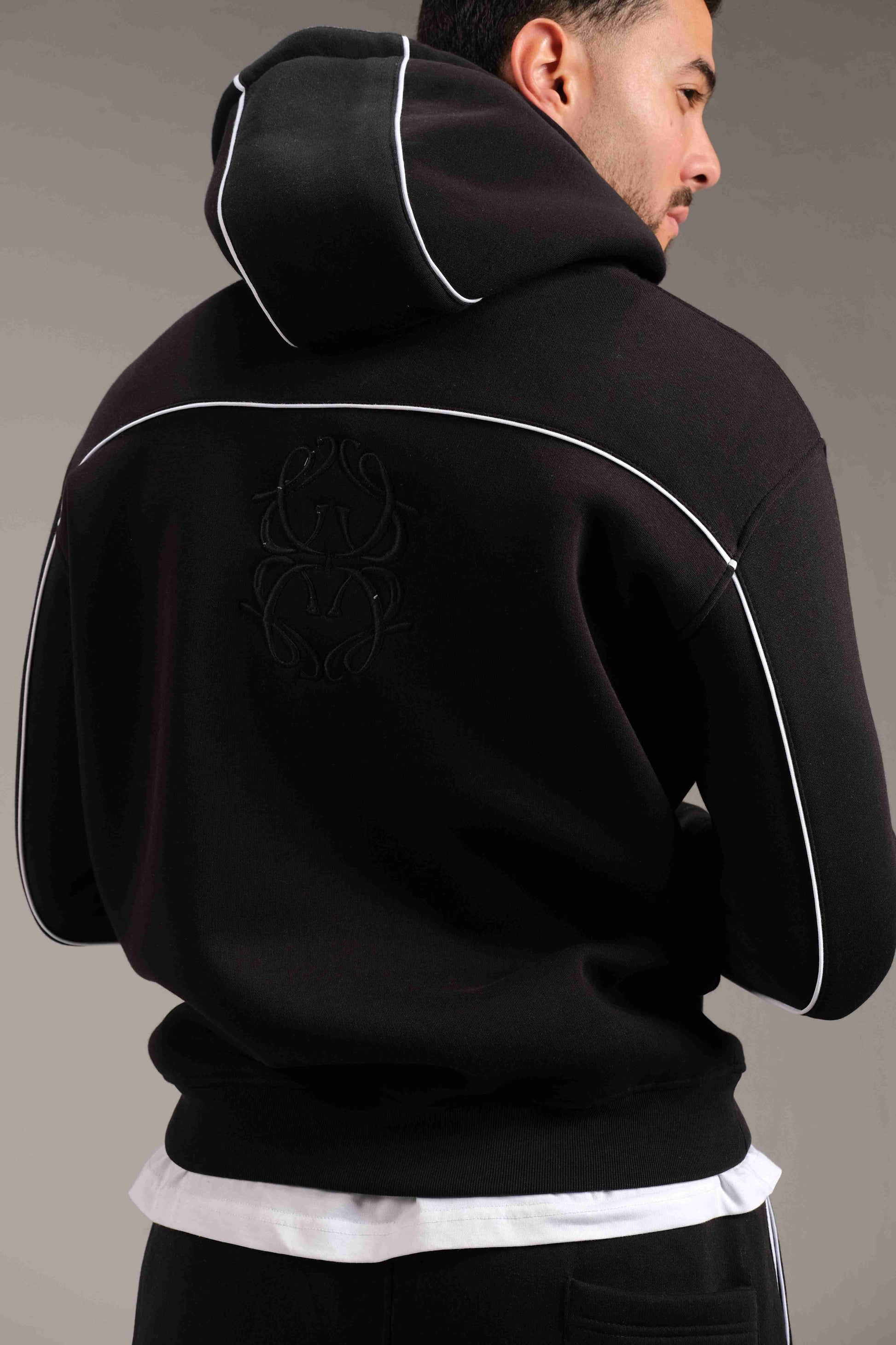 Melton Hoodie in Black - A&Suz