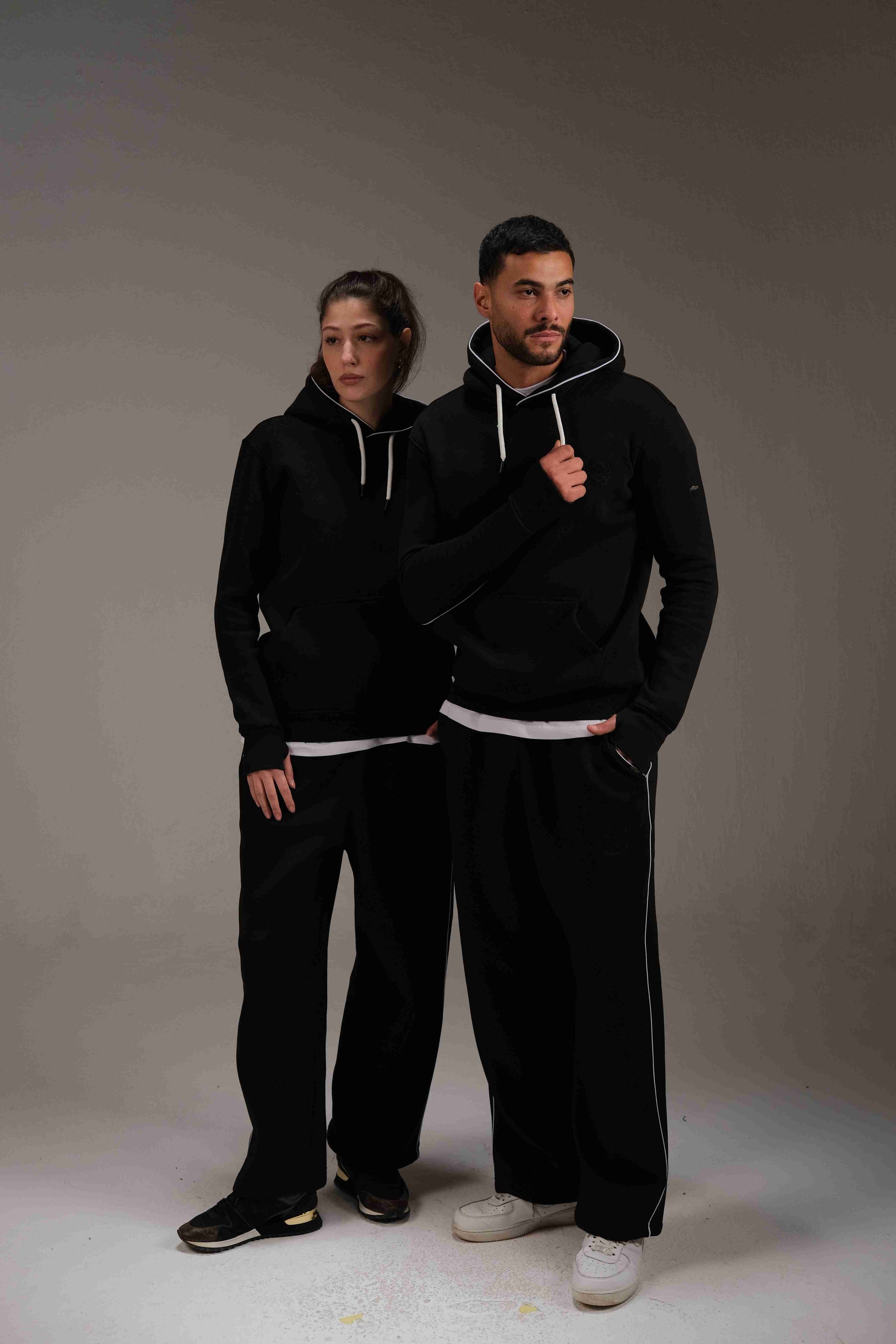 Melton Hoodie in Black - A&Suz