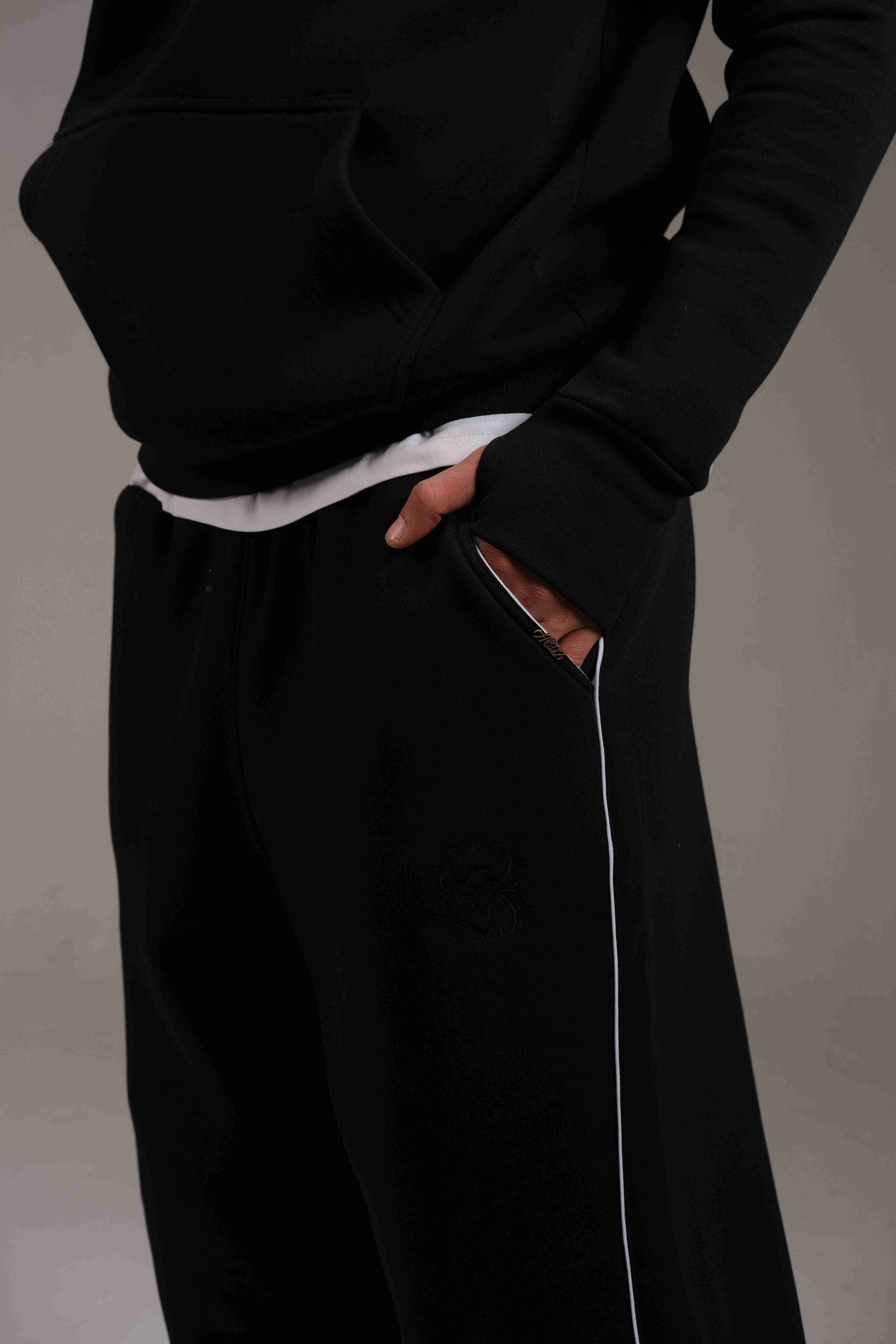 Melton Sweatpants in Black - A&Suz