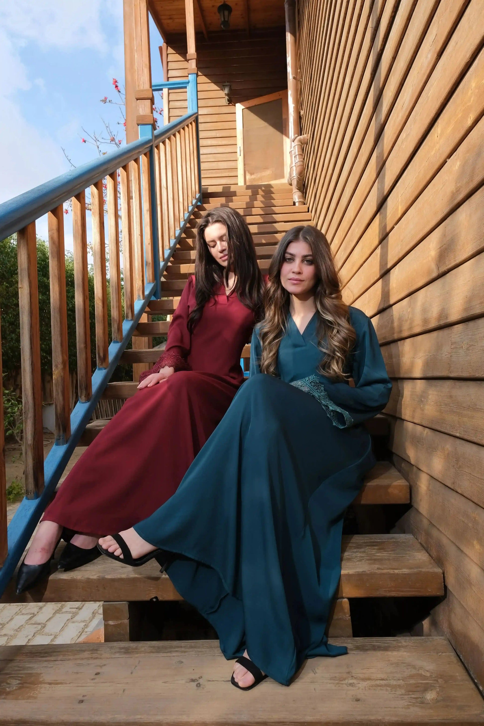 Silk Dress in Burgundy - A&Suz
